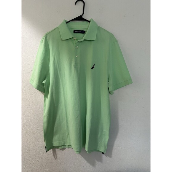 Nautica Performance Cotton Polo Shirt Mens L , Chest 46” Coastal  Lime Green - Picture 1 of 7